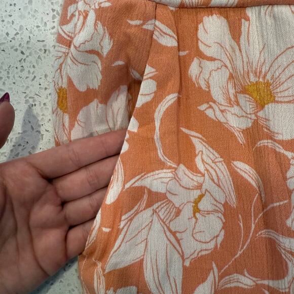 Torrid 3X Floral Orange White Maxi Dress Puff Sleeve Flowy Feminine Sundress - Picture 7 of 11